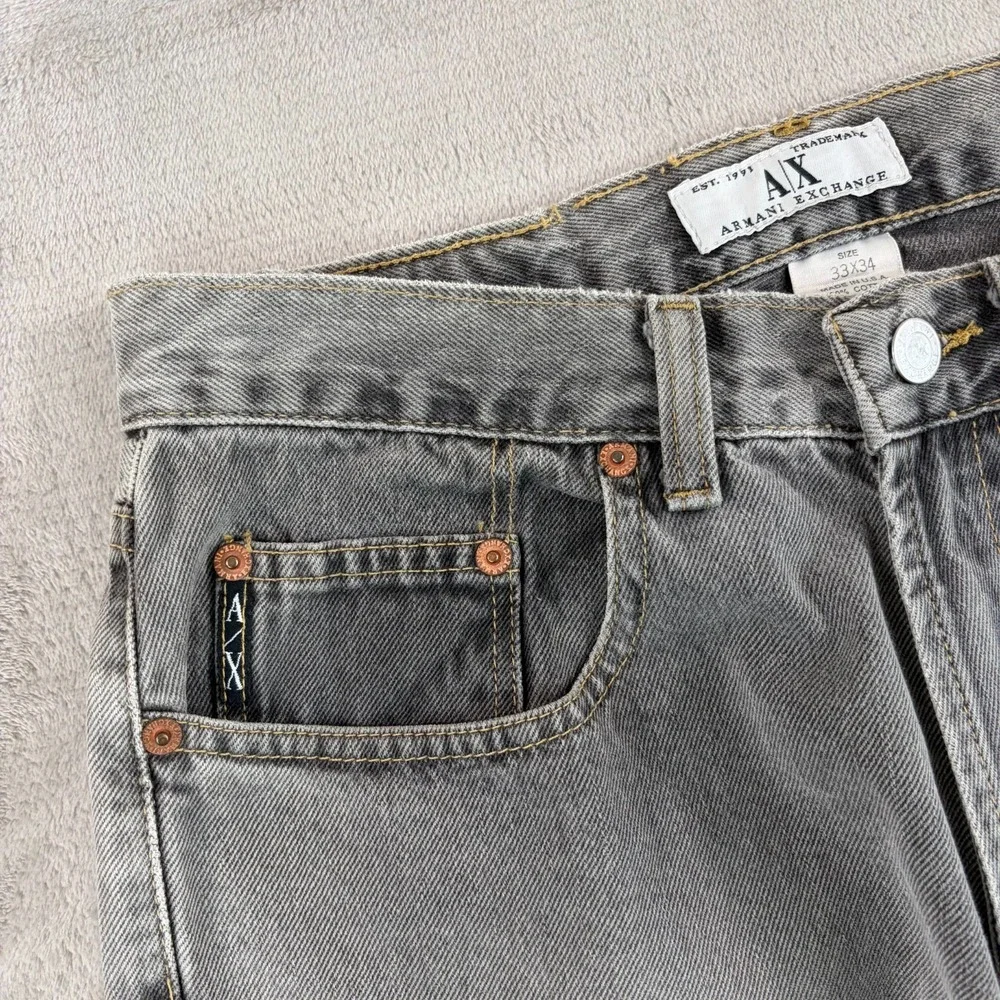 Vintage Armani‎ Exchange Jeans Men Actual 29x31 (Tag 33x34) Grey Disney Pictures